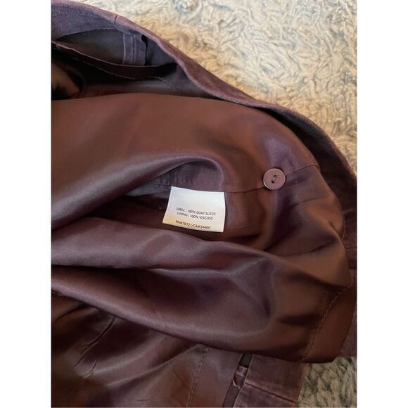 Eileen fisher 100% goat suede purple skirt size xs - Picture 6 of 8